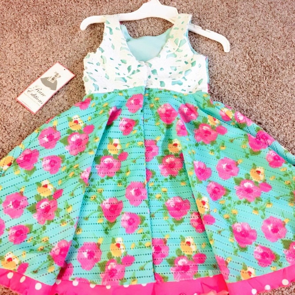 LOVELY RARE EDITIONS AQUA GIRL DRESS SIZE 6